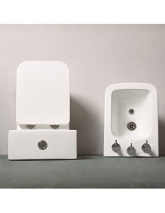 Combo Inodoro Largo Mochila y Bidet Triple Agujero Vero 2